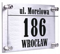 Tabliczka ADRESOWA twój adres 30x20 dibond plexi + DYSTANSE montażowe