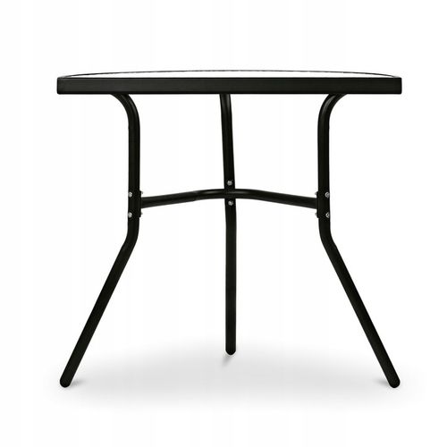 Stolik Metalowy Półokrągły ze Szklanym Blatem Hartowanym do Balkonu Taras na Arena.pl