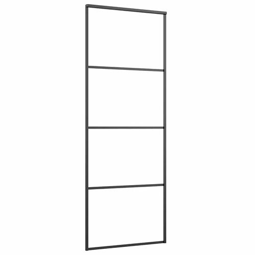 Drzwi przesuwne z osprzętem, szkło ESG i aluminium, 76x205 cm na Arena.pl