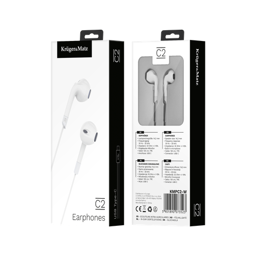 Słuchawki douszne USB-C TYP C Kruger&Matz C2 na Arena.pl