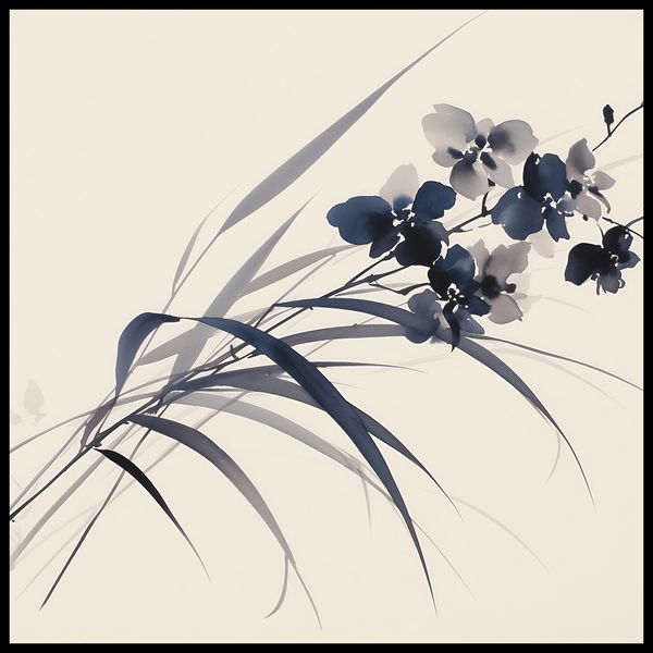 Plakat 100x100cm Orchidea w Sepii zdjęcie 2
