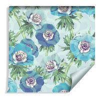 Tapeta Piękne Niebieskie Kwiaty Zawilca Liście Natura