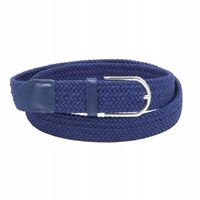 Pasek damski pleciony guma 3,2cm granatowy