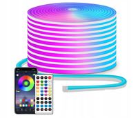 Oświetlenie liniowe LED 12M RGB, neonowe, taśmy świetlne LED z pilotem