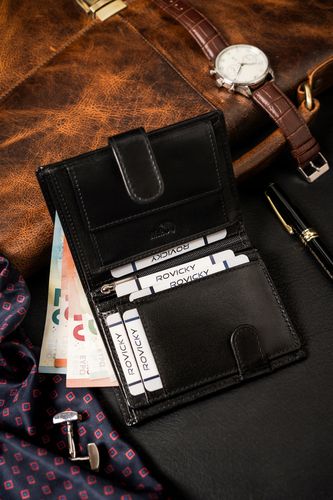 portfel męski ze skóry naturalnej wyposażony w system rfid - rovicky na Arena.pl