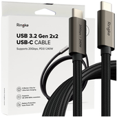 ringke usb 3.2 gen 2x2 type-c cable pd240w 100cm black
