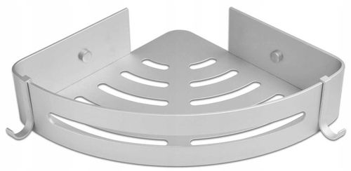 PÓŁKA ŁAZIENKOWA POD PRYSZNIC NAROŻNA SREBRNA ŚCIENNA PRYSZNICOWA KPL 2szt na Arena.pl