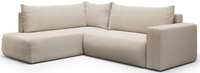 Beżowy Narożnik z Funkcją Spania 260x200 cm LUKKO XL IT - Różne Kolory