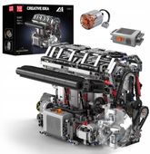 KLOCKI SILNIK MOULD KING 10087 4 CYLINDRY 1789 EL. DO SKŁADANIA SKALA 1/4