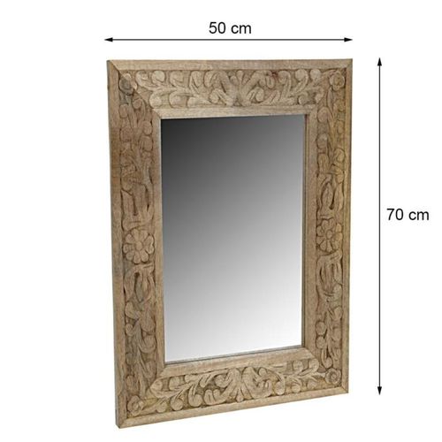 Drewniane lustro ścienne jasny brąz na Arena.pl