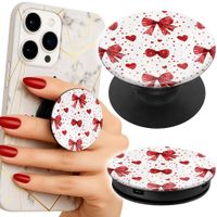 Uchwyt do telefonu Popsocket na palce/stojak CZERWONE WSTĄŻKI MODNE WZORY