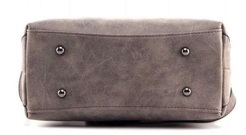 TOREBKA SZARA Damska Kuferek na Ramię do Ręki Pojemna Zamsz na Arena.pl