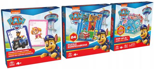 Zestaw 3 Gry Planszowe Dla Dzieci Puzzle Pop-Up Karty Jumbo Psi Patrol 3w1 na Arena.pl