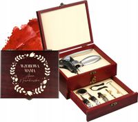 Personalizowany Ekskluzywny zestaw do wina Z GRAWEREM prezent DLA MAMY