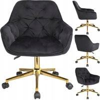 Fotel LARGO czarny na złotej stopie