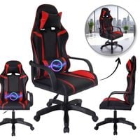 Fotel gamingowy, biurowy obrotowy VORTEX czarny, czerwony ekoskóra KO35CZE