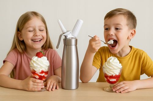 Syfon QUICK CREAM WHIPPER do Bitej Śmietany Saturator Srebrny 0,5L ART na Arena.pl