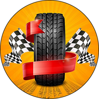 Opłatek na tort Mechanik Mężczyzna Drink Whisky Opona Koło