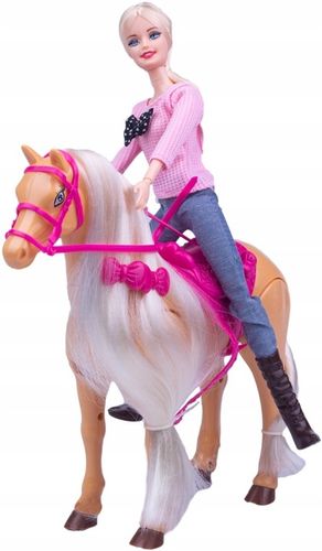 Lalka z koniem dla dziewczynek CHODZI DŹWIĘK długa grzywa do czesania na Arena.pl