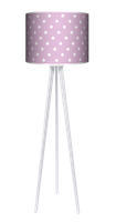 Lampa podłogowa - stojąca drewniana trójnóg duża - Kropki Pink