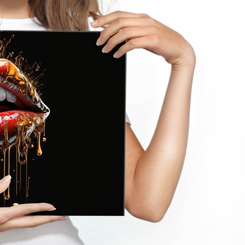 Obraz Ścienny Czerwone USTA Abstrakcja 3D Dekoracja Płótno Canvas 120cm x 80cm na Arena.pl