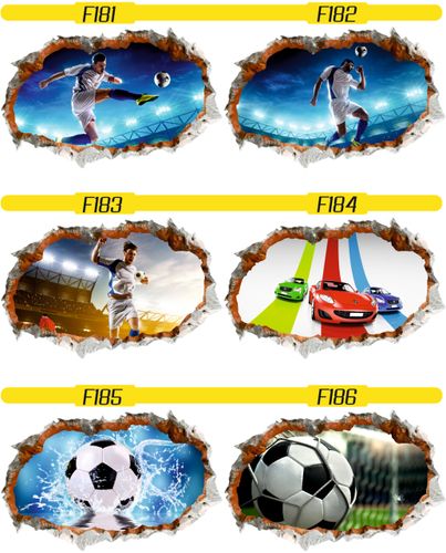 Naklejka efekt 3D piłka nożna stadion dla dzieci na Arena.pl