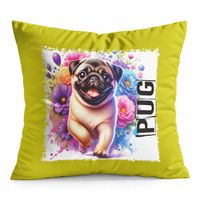 PODUSZKA ŻÓŁTA PREZENT - PIES PSY PIESEK RASA MOPS PUG