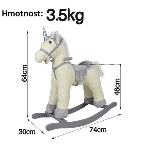 Infantastic Jednorożec na biegunach - srebrny 84 x 31 x 76 c na Arena.pl