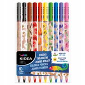 Kredki Trójkątne Jumbo Kwiaty10 Kolorów Kidea 3515