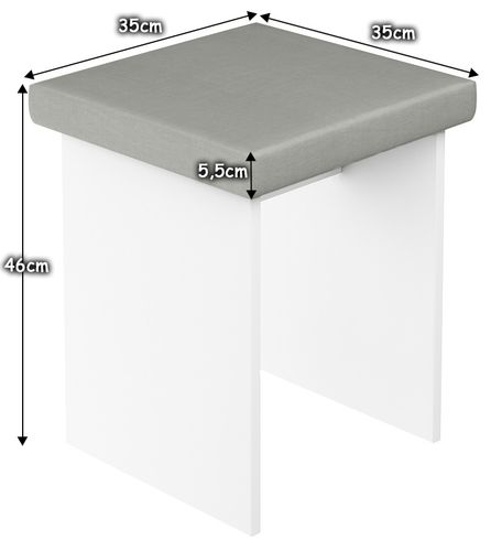 Taboret stołek do toaletki biały na Arena.pl