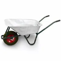 17635 TACZKA OGRODOWA 100L  OCYNKOWANA BUDOWLANA Z PEŁNYM  KOŁEM