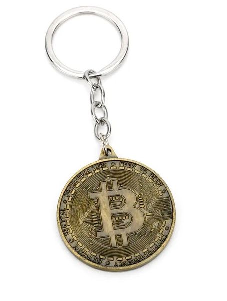 1 2409 Breloczek Moneta Bitcoin Krypto Waluta Brąz Blockchain Mining zdjęcie 3
