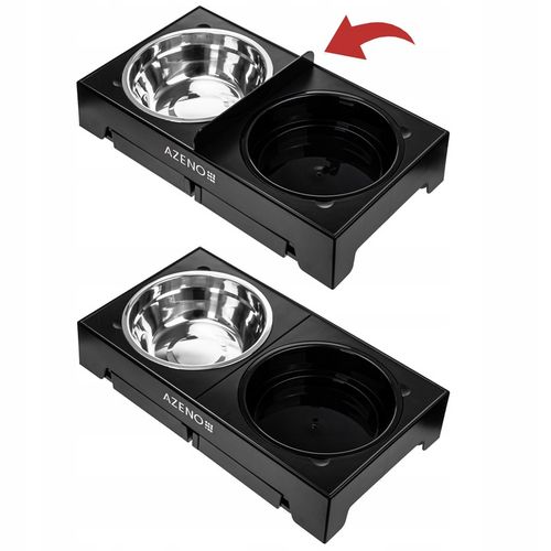 Miska dla Psa NA STOJAKU MISKA PODWÓJNA REGULOWANA DUŻA Spowalniająca 3w1 na Arena.pl