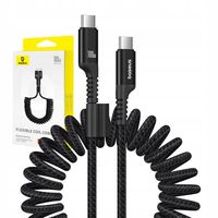 2 x BASEUS KABEL PRZEWÓD SKRĘCANY 100W USB-C DO USB-C SZYBKIE ŁADOWANIE 1M