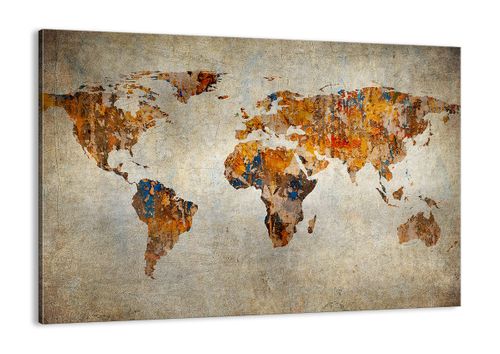 Obraz Na Płótnie - Mapa Kontynent - 100X70 Cm - Aa100X70-2783 na Arena.pl