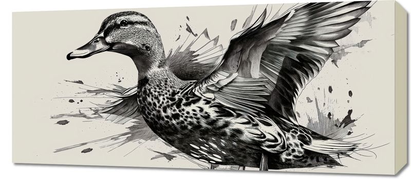 Obraz 90x40cm Gracja Kaczki w Locie zdjęcie 1