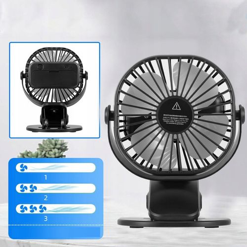 WENTYLATOR BIURKOWY CICHY WIATRAK BEZPRZEWODOWY 3 TRYBY USB TYPC na Arena.pl