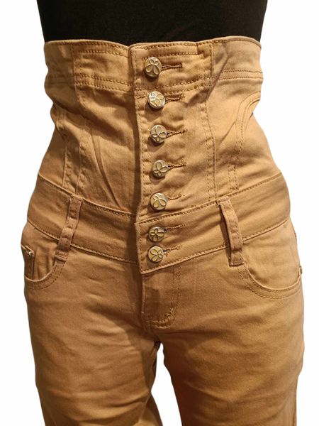 Spodnie brązowe wysoki stan zdjęcie 2