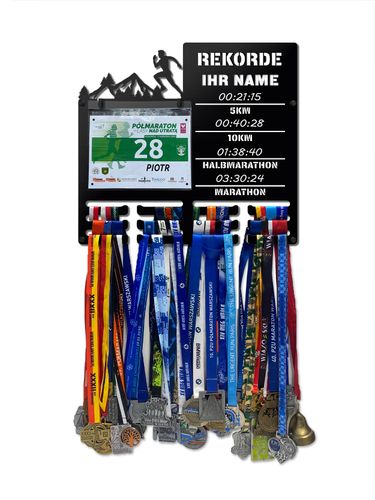 Wieszak na medale i numery startowe REKORDY BIEGOWE RUN twoje imię 101.1 na Arena.pl