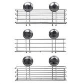 Zestaw łazienkowy srebrny - 3 x półka łazienkowa GAVI - Yoka