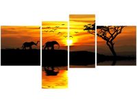 100 55CM OBRAZ 4 ELEM AFRYKA PŁÓTNO DRUK