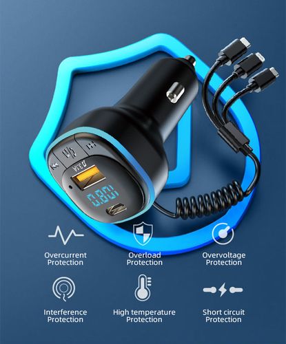 TRANSMITER FM BLUETOOTH 5.0 MP3 ŁADOWARKA SAMOCHODOWA USB-C MICRO LIGHTNING na Arena.pl