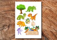 Wydruk cukrowy na tort A4 Dinozaury napis DIY