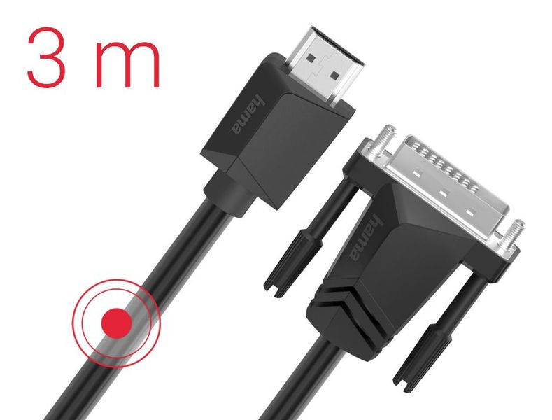 Kabel HAMA HDMI - DVI/D 3m zdjęcie 3