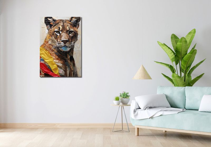 Obraz 60x90cm Papierowy Tygrys zdjęcie 2