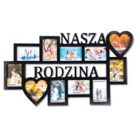 Multirama ramka na zdjęcia z napisem Nasza Rodzina 11 zdjęć serca