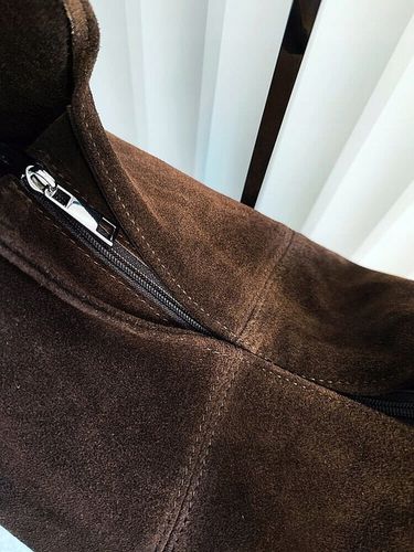 Laura Biaggi torebka shopper worek skóra naturalna zamszowa brązowa na Arena.pl