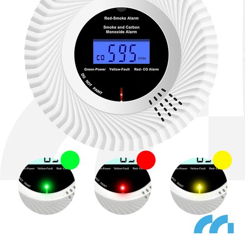 Czujnik Czadu i Dymu Detektor Tlenku Węgla Certyfikowany Alarm 2w1 LCD na Arena.pl