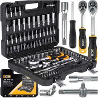 ZESTAW NARZĘDZI KLUCZY NASADOWYCH 94EL BITY GRZECHOTKI NASADKI POKRĘTŁA JCB