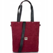 Torebka MONNARI Torba SHOPPER Duża Praktyczna Zamszowa PREMIUM Burgund